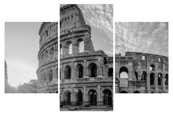 Tablou - Colosseum din Roma, alb-negru (90x60 cm)