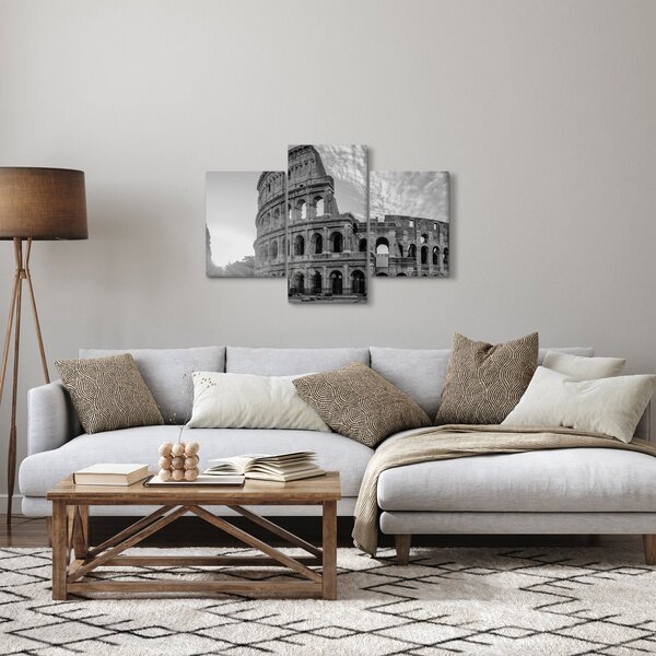Tablou - Colosseum din Roma, alb-negru (90x60 cm)