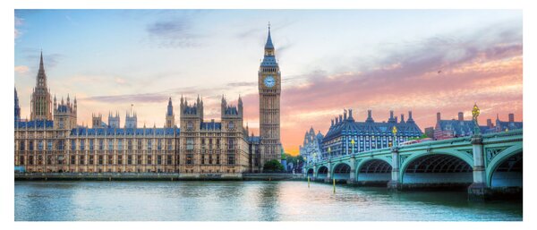 Tablou - Londra în culori pastelate (120x50 cm)
