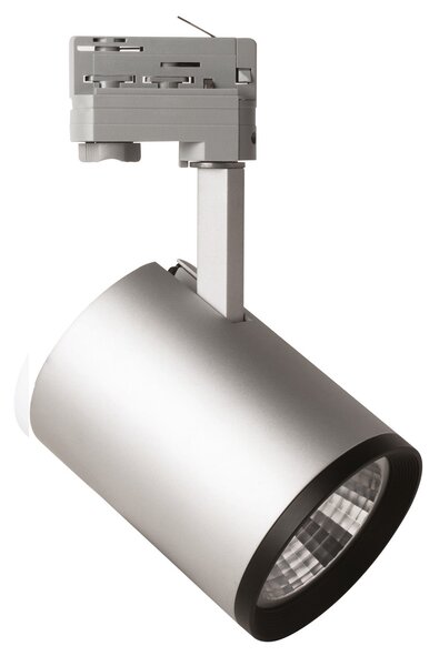 MEGAMAN Spot LED Marco pentru șină trifazată argintie 4.000K, Gri, Camera de zi / sufragerie, Metal, Modern