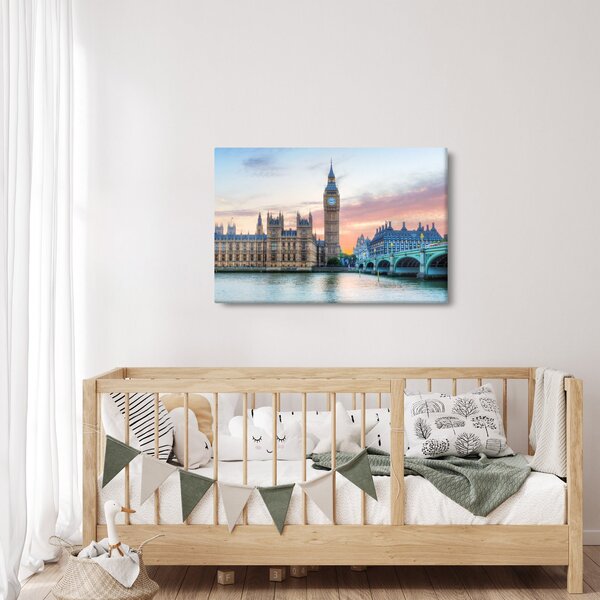 Tablou - Londra în culori pastelate (90x60 cm)