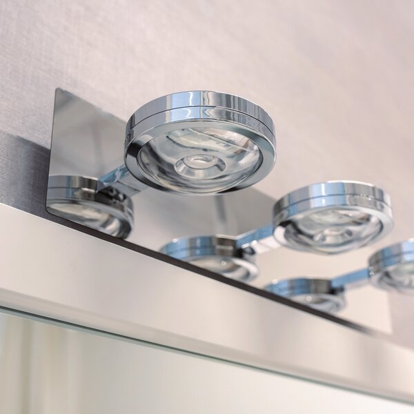 MEGATRON Tre Punto Aplică de perete cu LED, crom, reglabil, Metalic, Baie, Metal, Modern