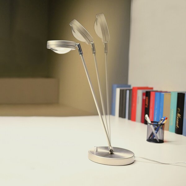 MEGATRON Ottica LED lampă de masă cu dimabil, titan, reglabil, Gri, Studiu / Birou, Metal, Modern