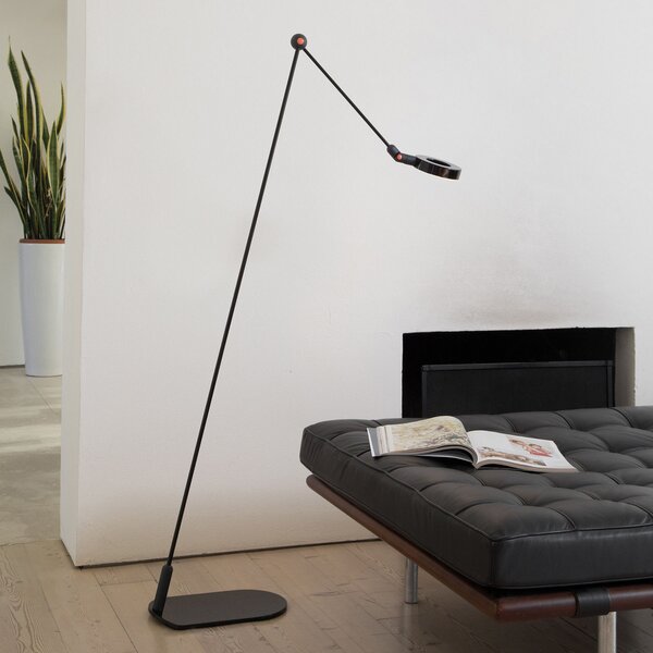 Martinelli Luce L'Amica lampă podea LED, negru, Negru, Camera de zi / sufragerie, Metal, Design