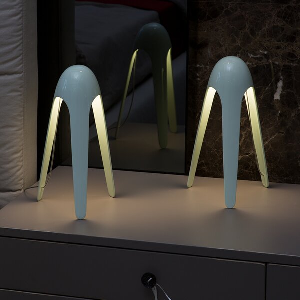 Martinelli Luce Cyborg lampă masă LED, albastru, Albastru, Camera de zi / sufragerie, Metal, Design