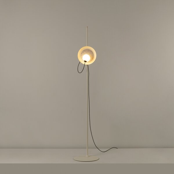 Milan Iluminación Lampă de podea Wire Ø 24 cm culoare nurcă, Bej, Camera de zi / sufragerie, Metal, Design