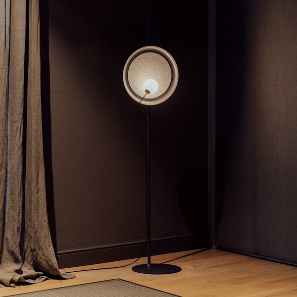 Milan Iluminación Lampă de podea Wire Ø 38 cm antracit, Negru, Camera de zi / sufragerie, Metal, Design