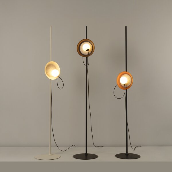 Milan Iluminación Sârmă de podea Ø 24 cm cupru metalic/antracit, Negru, Camera de zi / sufragerie, Metal, Design