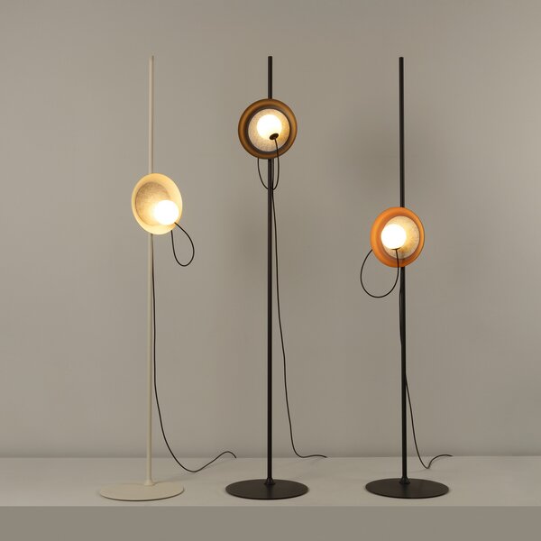 Milan Iluminación Sârmă de podea Ø 24 cm cupru metalic/antracit, Negru, Camera de zi / sufragerie, Metal, Design