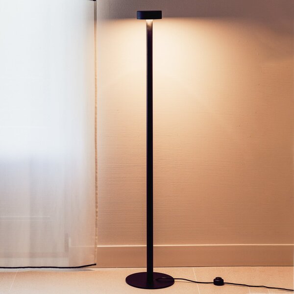 Milan Iluminación Peak Lane LED floor lamp negru 130 cm, Negru, Camera de zi / sufragerie, Metal, Design