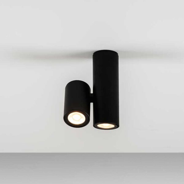 Milan Iluminación Kronn lampă spot 2 becuri negru, reglabil, Negru, Camera de zi / sufragerie, Metal, Design