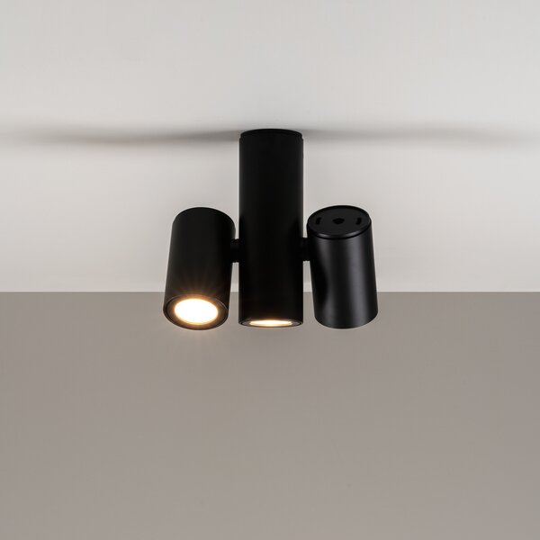 Milan Iluminación Kronn lampă spot 3 becuri negru, reglabil, Negru, Camera de zi / sufragerie, Metal, Design
