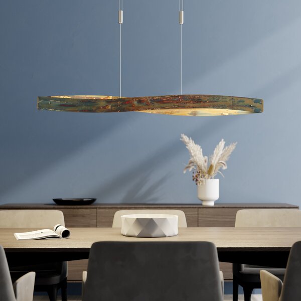 Quitani Lampă suspendată Lian LED cu suprafață oxidată, reglabil, Maro / Rugină, Camera de zi / sufragerie, Metal, Design