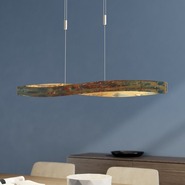 Quitani Lampă suspendată Lian LED cu suprafață oxidată, reglabil, Maro / Rugină, Camera de zi / sufragerie, Metal, Design