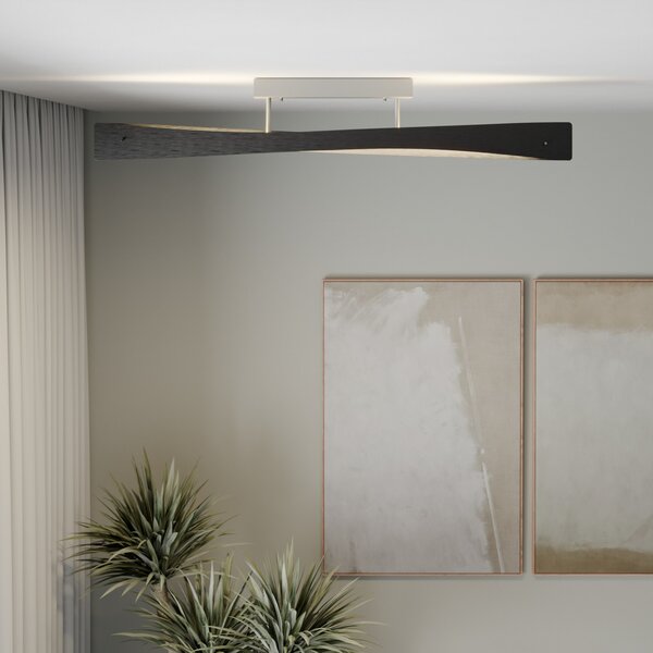 Quitani Plafonieră LED Lian, negru/aluminiu, reglabil, Negru, Camera de zi / sufragerie, Metal, Design