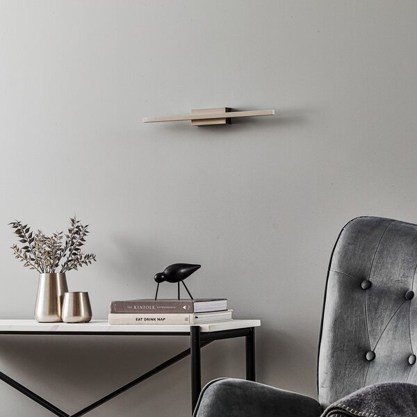 Quitani Lampă de perete cu LED Tolu, nichel, 45 cm, reglabil, Gri, Camera de zi / sufragerie, Metal, Modern