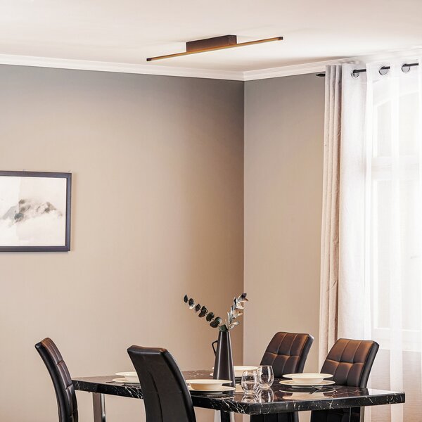 Quitani Plafonieră cu LED Tolu, negru, 118 cm, reglabil, Negru, Camera de zi / sufragerie, Metal, Modern