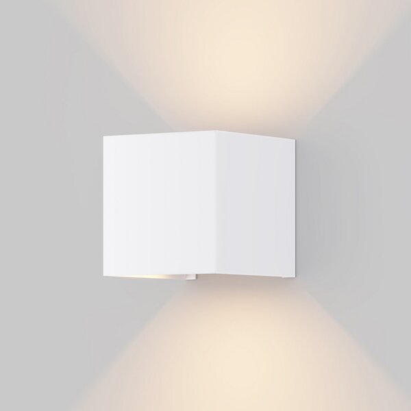 Maytoni Aplică LED de exterior Fulton, 10x10cm, alb, Alb, Metal, Modern