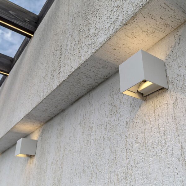 Maytoni Aplică LED de exterior Fulton, 10x10cm, alb, Alb, Metal, Modern
