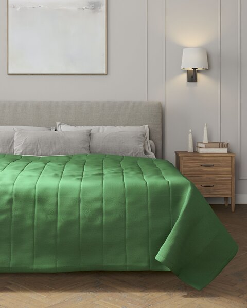 Cuvertura matlasata cu model culoare verde