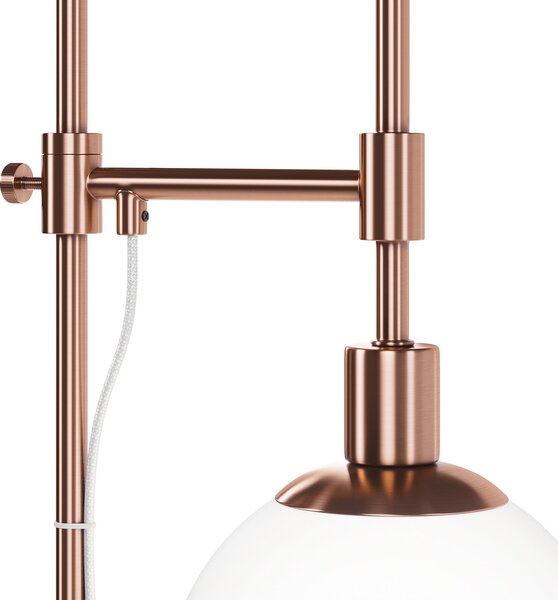 Maytoni lampadar Erich, alamă rosé, sticlă/metal, 1 bec., Auriu / Alamă, Camera de zi / sufragerie, Metal, Modern, glob