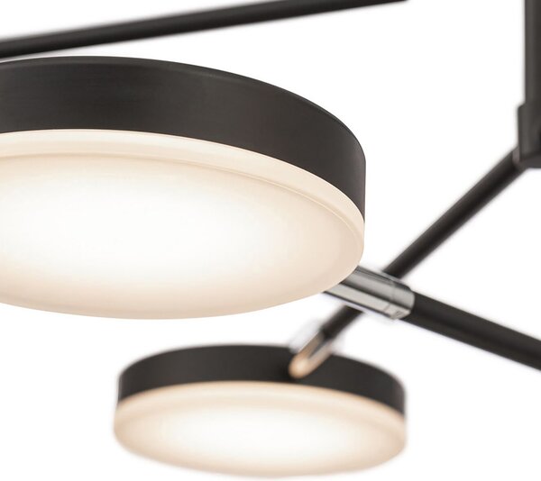 Maytoni Fad lampă susp LED abajururi rot 6 becuri, Negru, Camera de zi / sufragerie, Metal, Modern