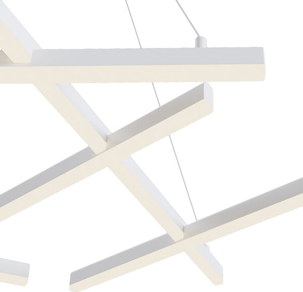 Maytoni Line lampă suspendată LED 3000K alb, Alb, Camera de zi / sufragerie, Metal, Modern