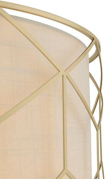 Maytoni lampă suspendată Messina, Ø 45 cm, bej, in, reglabil, Auriu / Alamă, Camera de zi / sufragerie, Metal, Modern