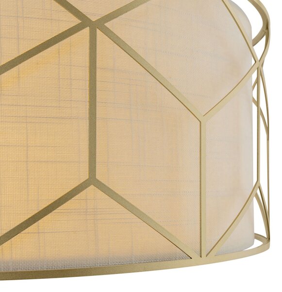 Maytoni lampă suspendată Messina, Ø 45 cm, bej, in, reglabil, Auriu / Alamă, Camera de zi / sufragerie, Metal, Modern