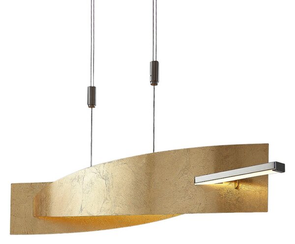 Lustră Pendul Lucande, Marija, reglabil, Auriu / Alamă, Camera de zi, Metal, Modern