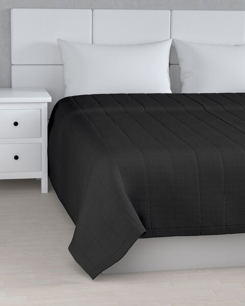 Cuvertura matlasata cu model culoare negru