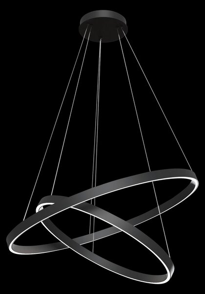 Maytoni Rim lampă susp. LED, 840, 2 inele, negru, Negru, Camera de zi / sufragerie, Metal, Modern