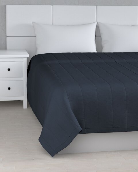 Cuvertura matlasata cu model culoare bleumarin