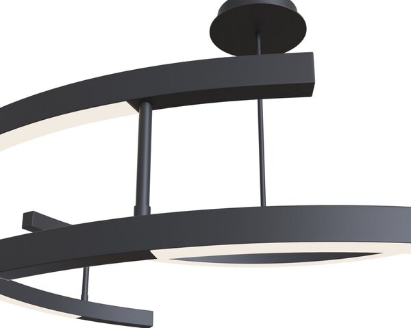 Maytoni Line lampă susp. LED, rotundă, 4000 K, Negru, Studiu / Birou, Metal, Modern