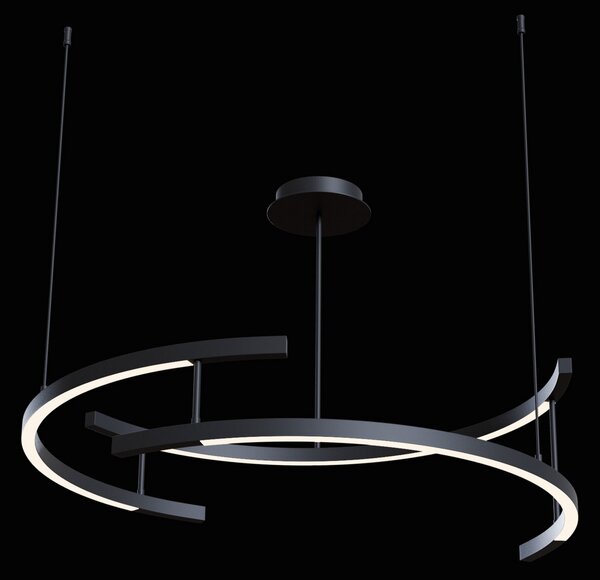 Maytoni Line lampă susp. LED, rotundă, 4000 K, Negru, Studiu / Birou, Metal, Modern