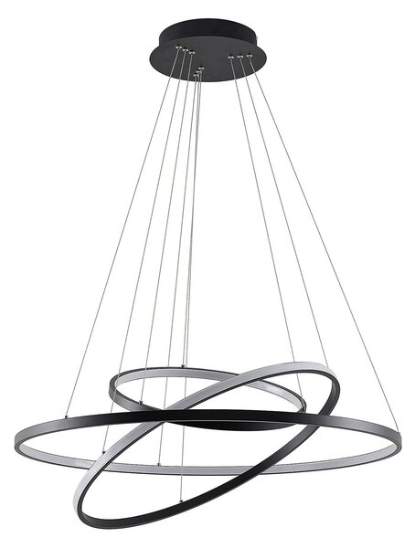Lustră Pendul Lucande, Ezana, reglabil, Negru, Camera de zi, Metal, Modern