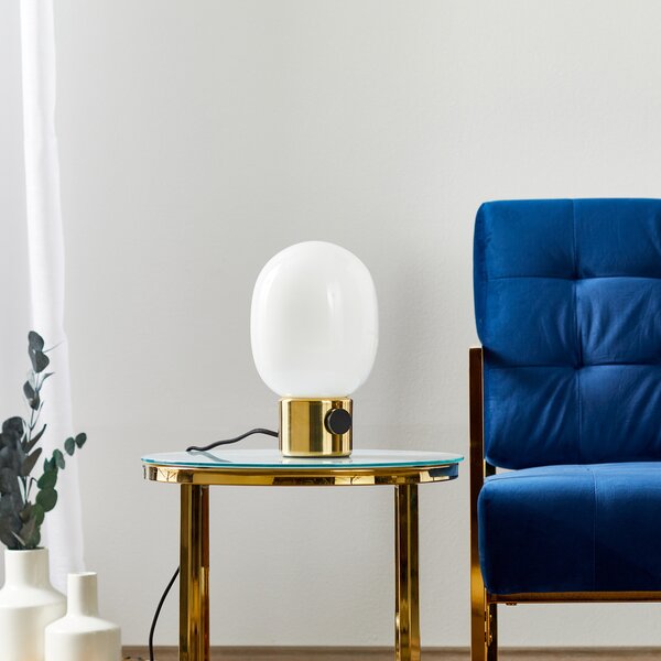 Audo Copenhagen Lampa de masă JWDA, 29 cm, alamă, dimabil, reglabil, Auriu / Alamă, Camera de zi / sufragerie, Metal, Design