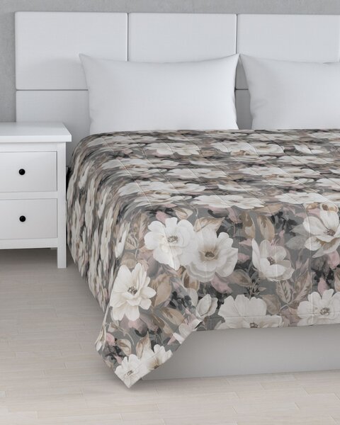 Cuvertura matlasata cu model culoare gri Țesătură cu model