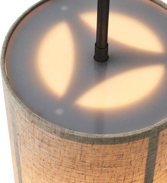 Audo Copenhagen Hashira Lampă suspendată din in, Ø18cm, natur, reglabil, Bej, Camera de zi / sufragerie, Țesătură / Textil, Design