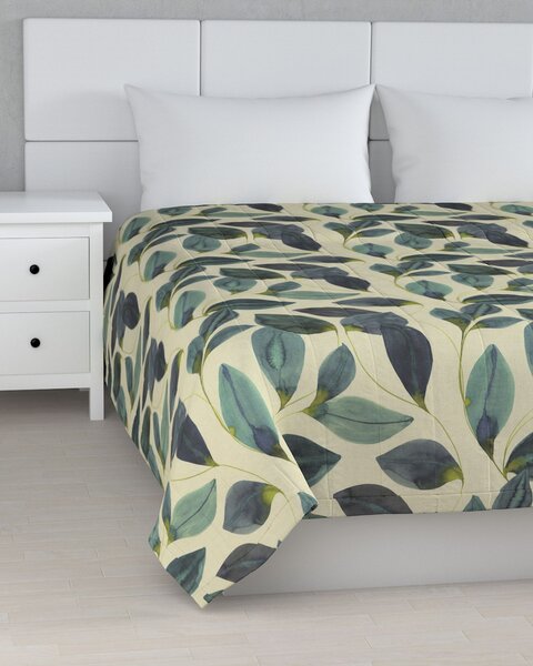 Cuvertura matlasata cu model culoare verde Țesătură cu model