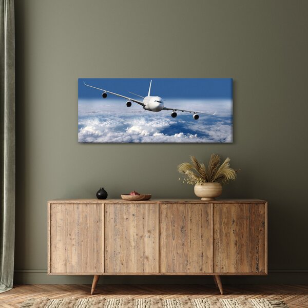 Tablou - Avion în nori (120x50 cm)
