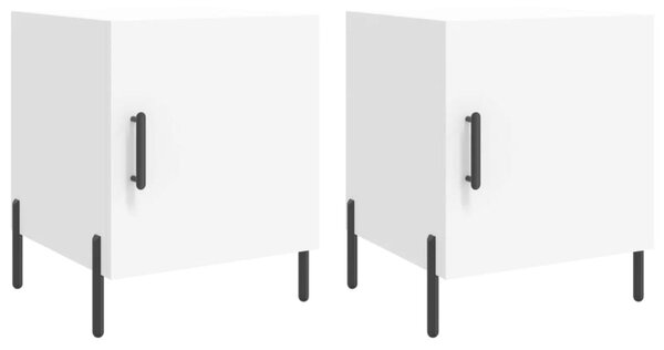 Noptiere, 2 buc., alb, 40x40x50 cm, lemn compozit