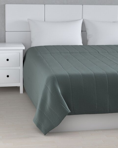 Cuvertura matlasata cu model culoare verde Țesătură catifea
