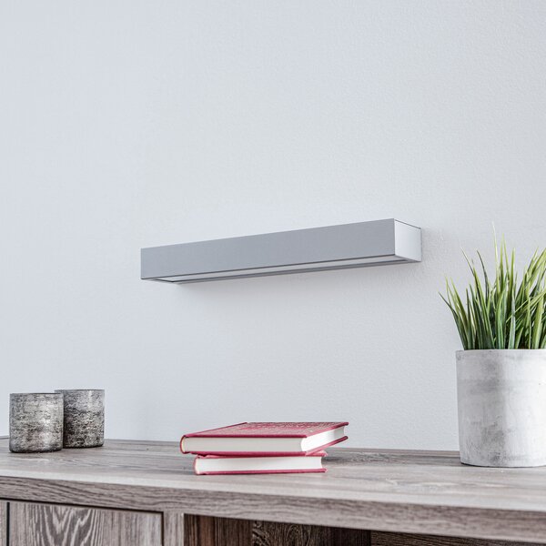 MCJ Aplică Mera LED, lățime 40 cm, aluminiu, 3.000 K, Metalic, Hol, Metal, Modern