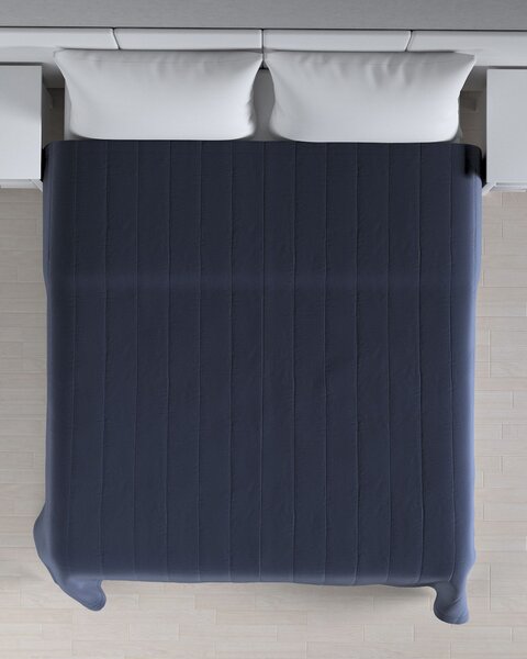 Cuvertura matlasata cu model culoare bleumarin Țesătură catifea