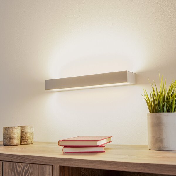 MCJ Aplică Mera LED, lățime 40 cm, aluminiu, 3.000 K, Metalic, Hol, Metal, Modern