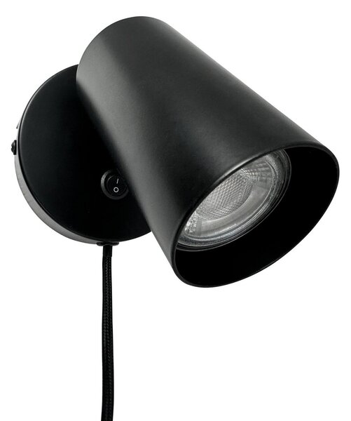 Lampă de perete Dyberg Larsen, Modern, reglabil, Negru, Camera de zi, Metal, Design