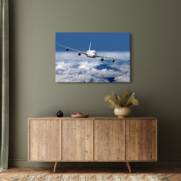Tablou - Avion în nori (90x60 cm)