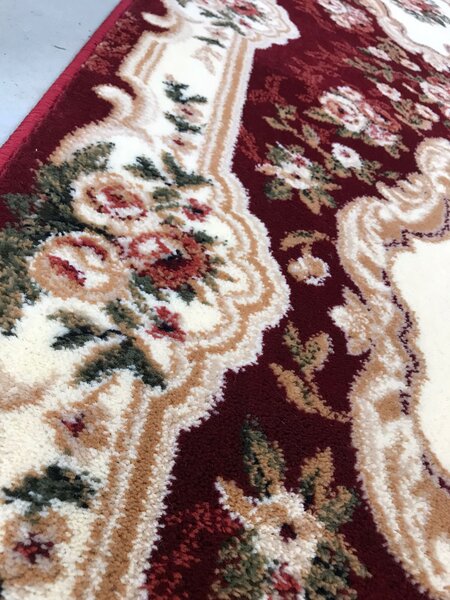 Traversa, Model Clasic 570 210, Festonata, Latime 80 cm, Crem Rosu 80 x 200