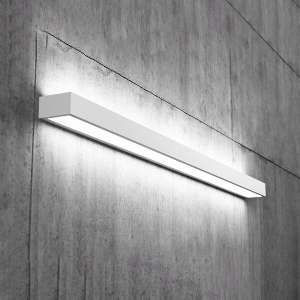 MCJ Aplică Mera LED, lățime 120 cm, alb, 4.000K, Alb, Hol, Metal, Modern